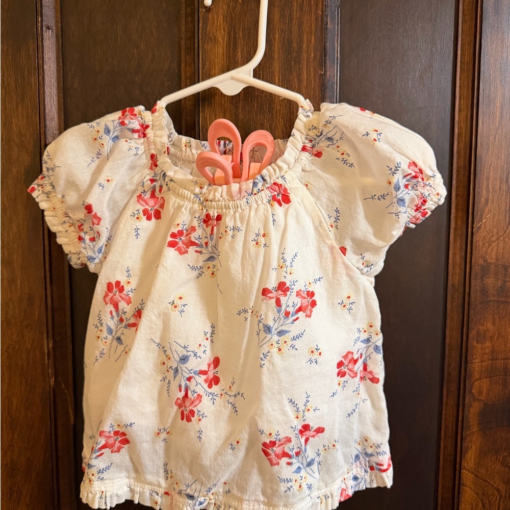 Gap x Doen MatchingFloral Blouse, Diaper Cover and Hat